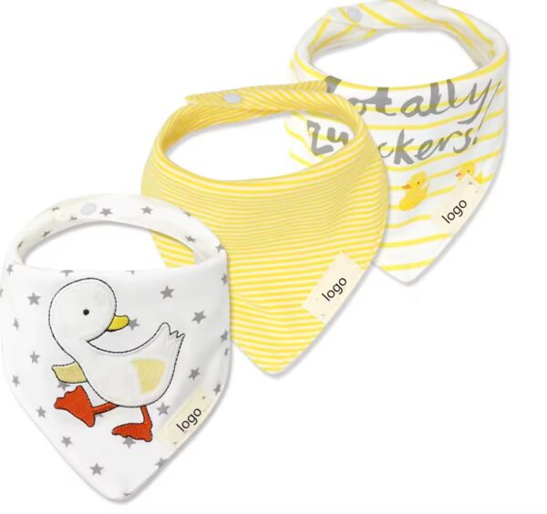 100% Organic Cotton Baby Bibs 3 Pcs Set Absorbent Drooling-2