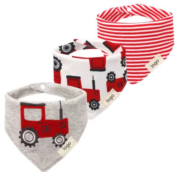 100% Organic Cotton Baby Bibs 3 Pcs Set Absorbent Drooling-3