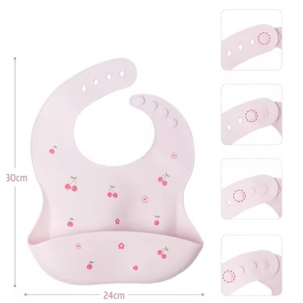 2PCs Silicone for Infants Kit Waterproof Bib Easy to Clean-4