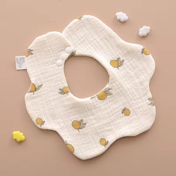 Cotton Foldable Baby Eating Bib Cartoon Animal Printing-4