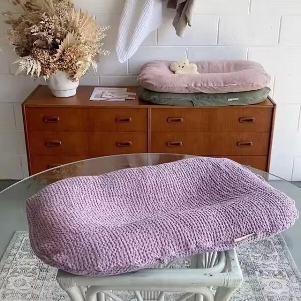 OEM 100% cotton purple waffle infant nest baby bed-4