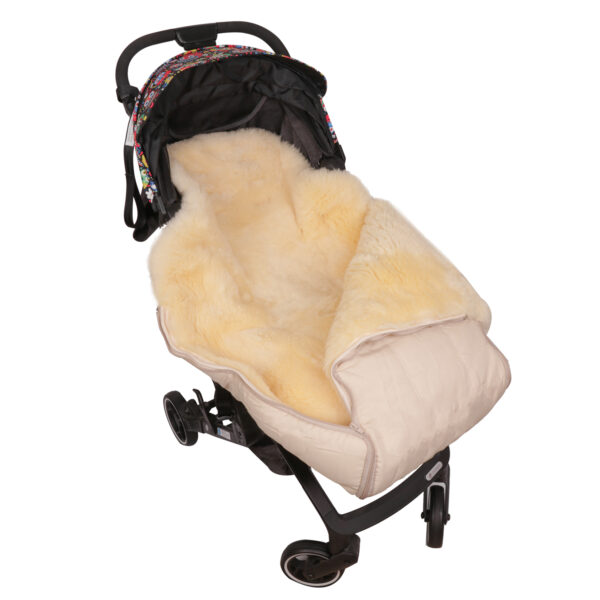 Warm sheepskin new born wool sleeping bag stroller footmuff-6