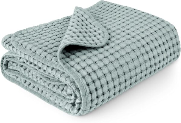 Woven Waffle Baby Blanket Neutral Soft Lightweight Swaddling-2