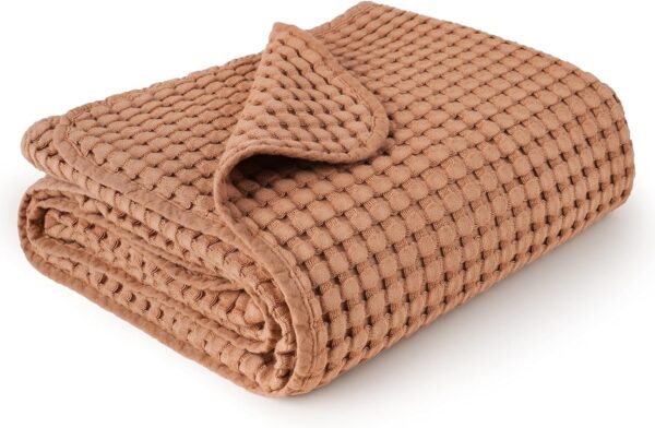 Woven Waffle Baby Blanket Neutral Soft Lightweight Swaddling-3