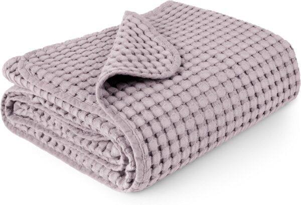 Woven Waffle Baby Blanket Neutral Soft Lightweight Swaddling-5