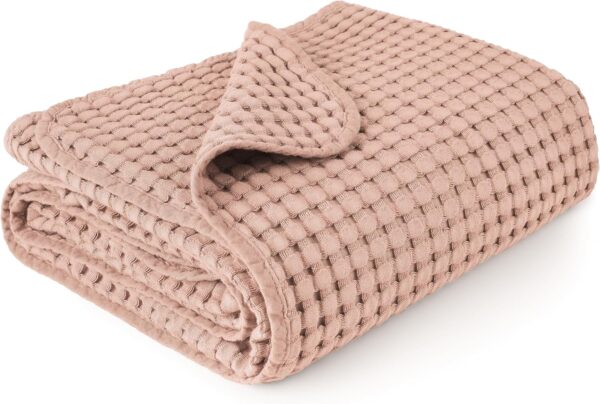 Woven Waffle Baby Blanket Neutral Soft Lightweight Swaddling-6